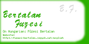 bertalan fuzesi business card